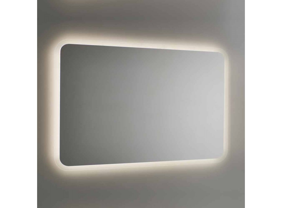 Abgerundeter Badezimmerspiegel mit LED-Hintergrundbeleuchtung Made in Italy - Pato