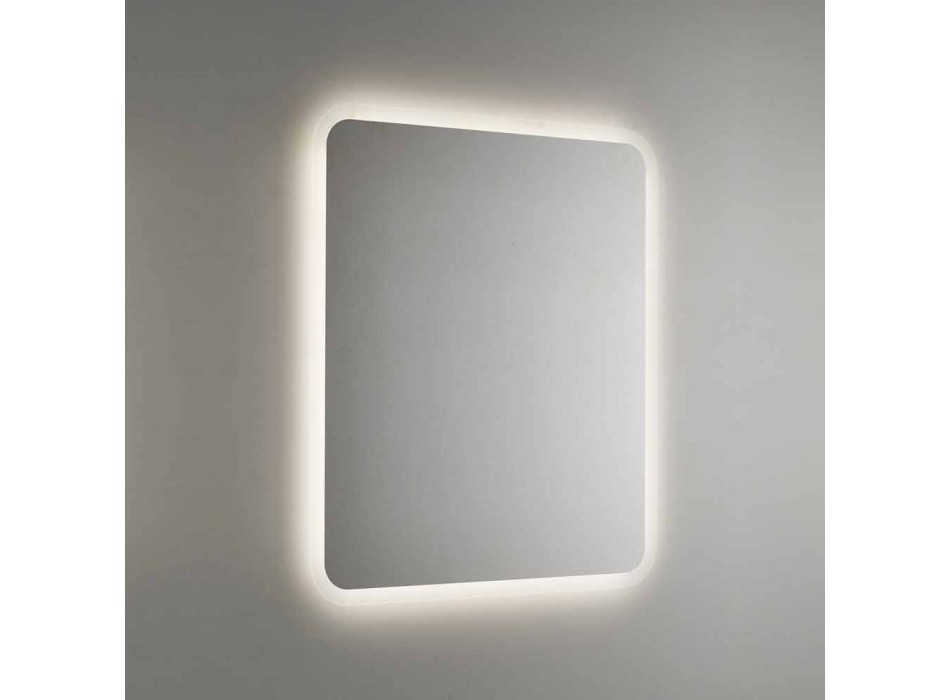 Abgerundeter Badezimmerspiegel mit LED-Hintergrundbeleuchtung Made in Italy - Pato