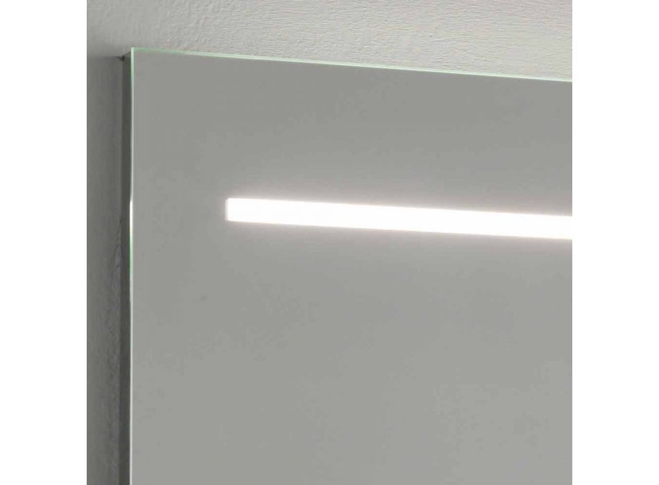 Moderner Wandspiegel mit LED-Licht und Stahlrahmen Made in Italy - Yutta Viadurini