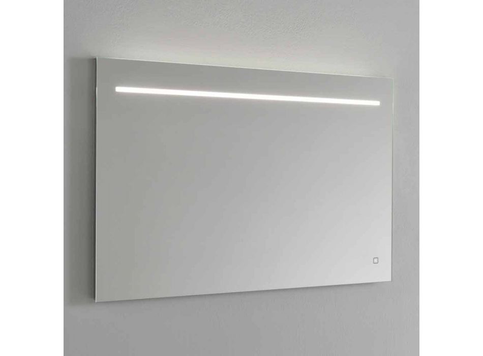 Moderner Wandspiegel mit LED-Licht und Stahlrahmen Made in Italy - Yutta Viadurini