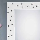 weißen Wandspiegel mit Dekorationen in Swarovski-Kristallen Tiffany Viadurini