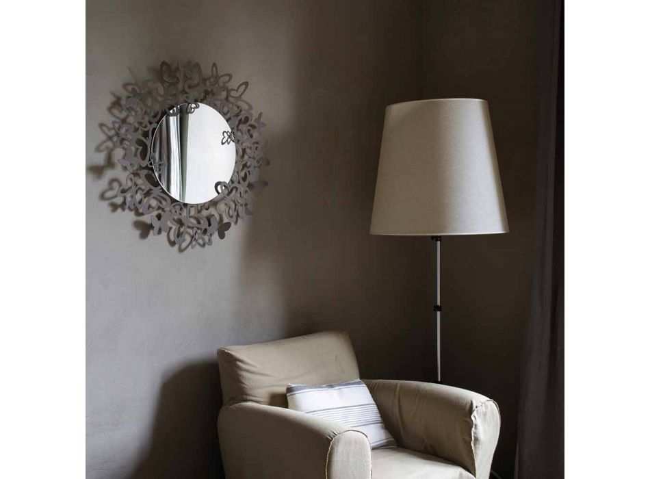 Runder Wandspiegel aus modernem Design aus Eisen Made in Italy - Stelio Viadurini