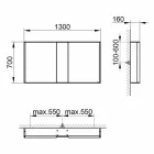 Moderner Wandspiegel mit 3 Türen aus silber lackiertem Aluminium - Demon Viadurini