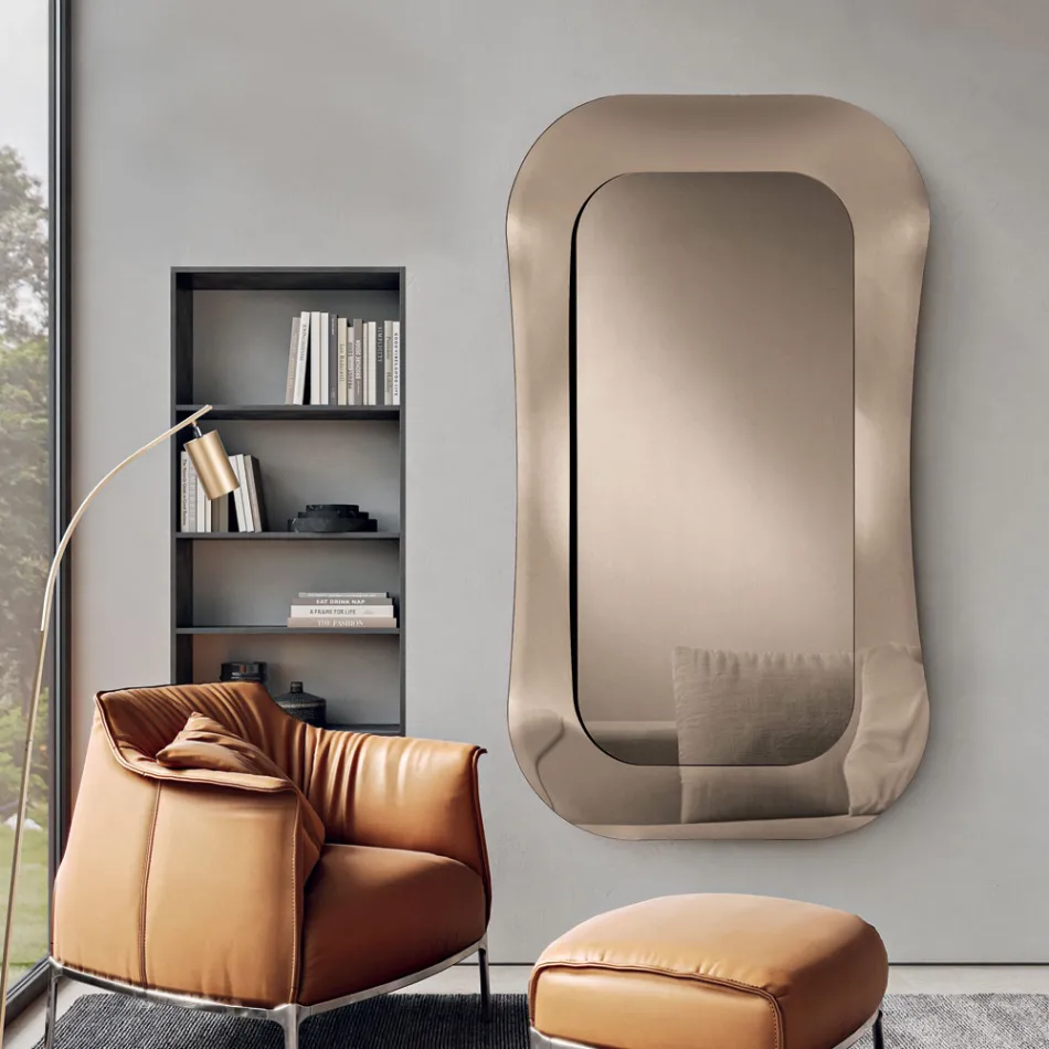 Wandspiegel mit Rahmen aus Fusingglas, hergestellt in Italien – Adored Viadurini