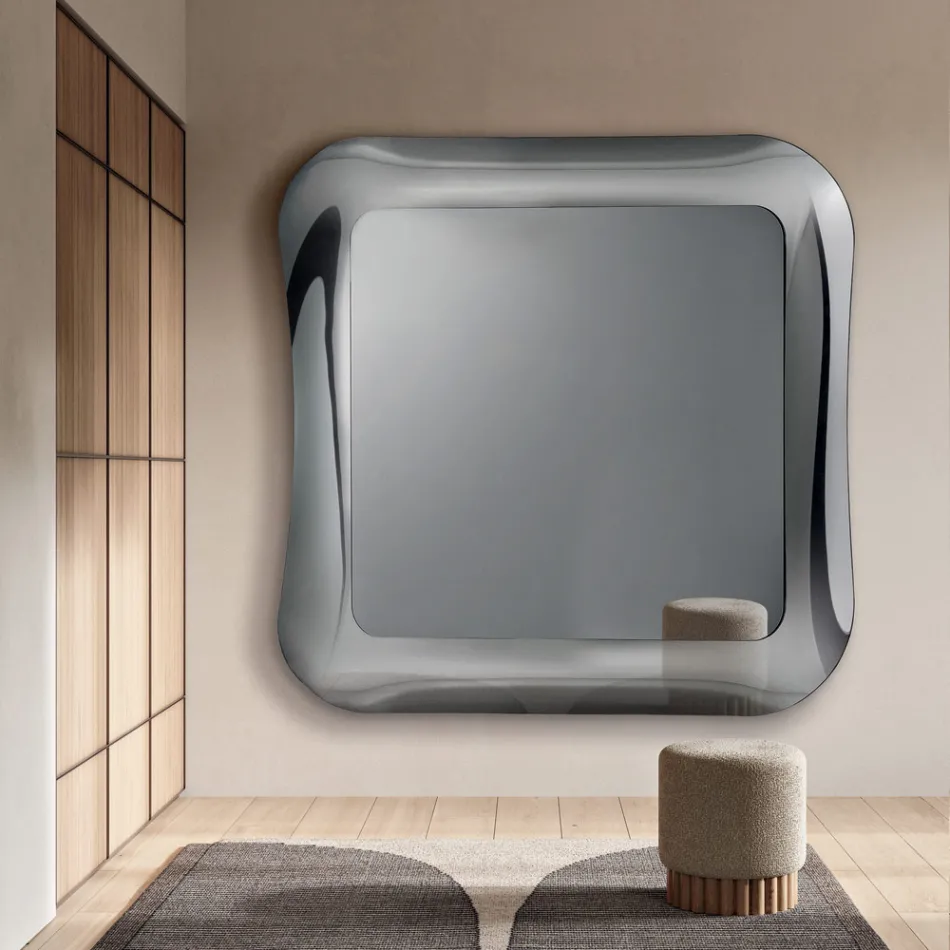 Wandspiegel mit Rahmen aus Fusingglas, hergestellt in Italien – Adored Viadurini