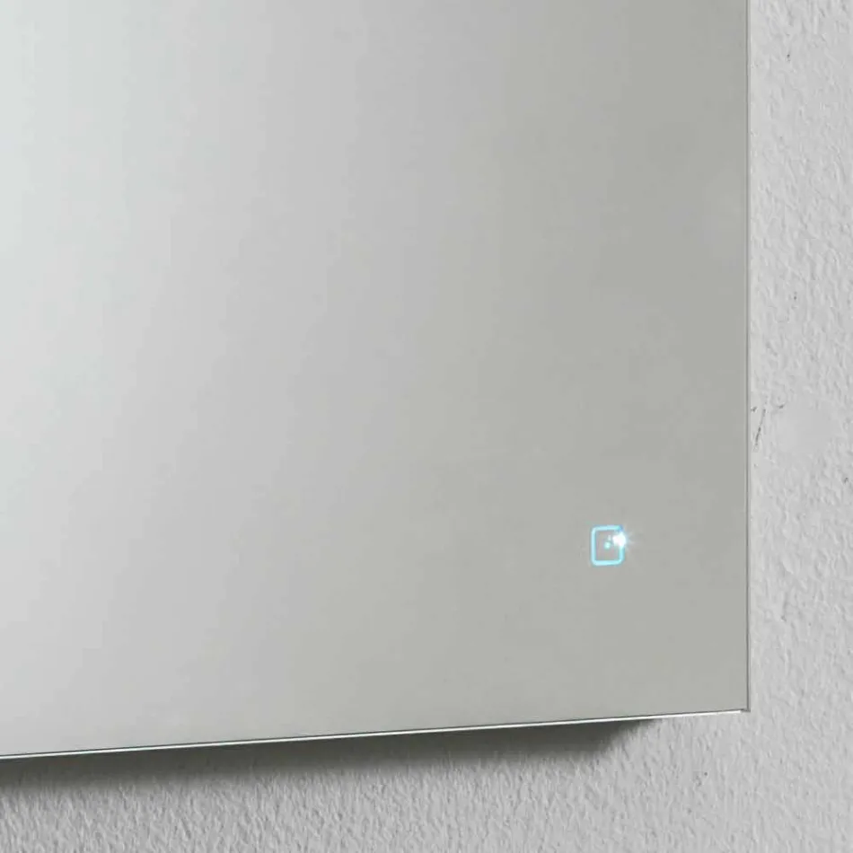 Wandspiegel mit integriertem Licht aus Edelstahl Made in Italy - Tuccio Viadurini