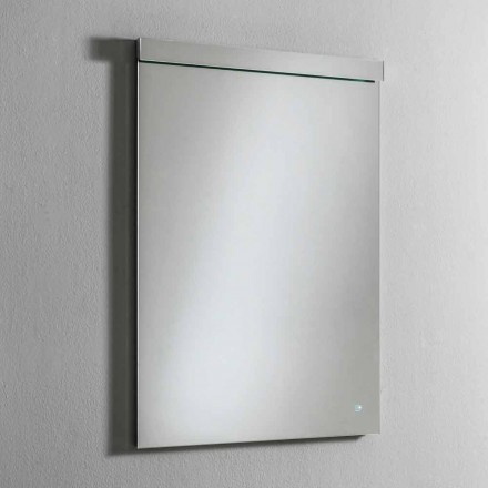 Wandspiegel mit integriertem Licht aus Edelstahl Made in Italy - Tuccio Viadurini