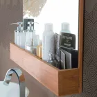 Wandspiegel mit Struktur und Ablagefach aus Teakholz - Palima Viadurini