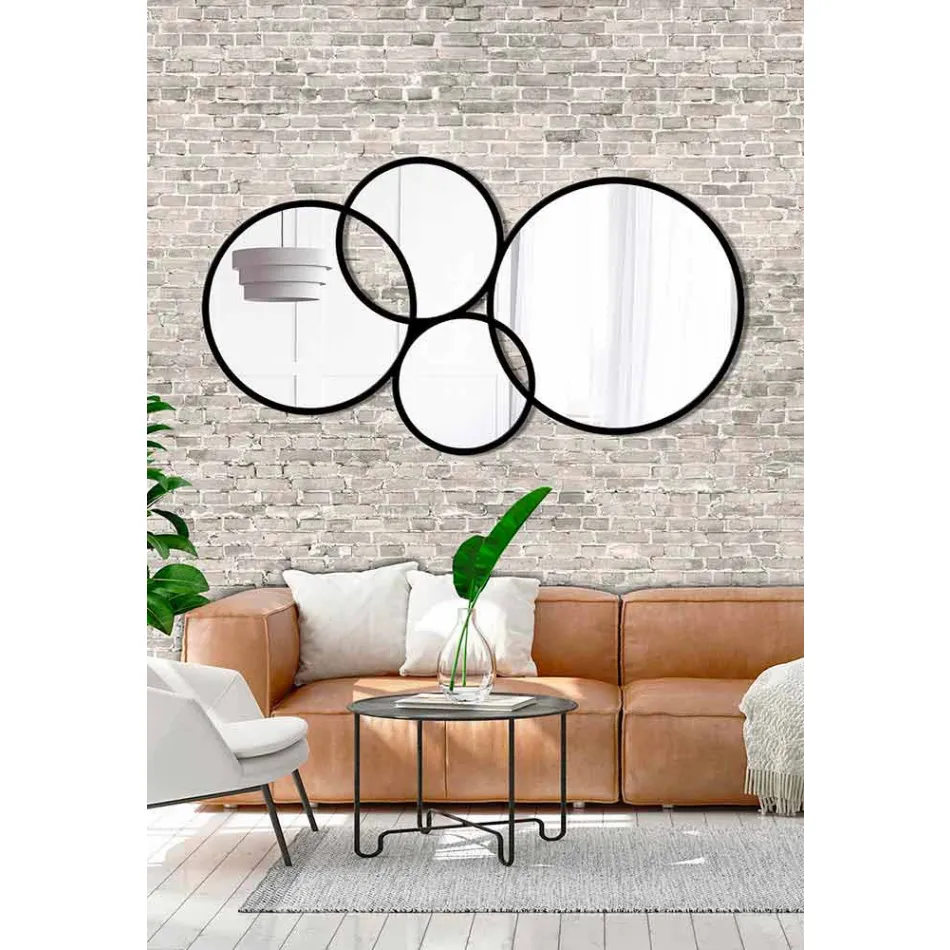 Ringförmiges, modernes Design, spiegelfarbenes Finish - Synthese Viadurini