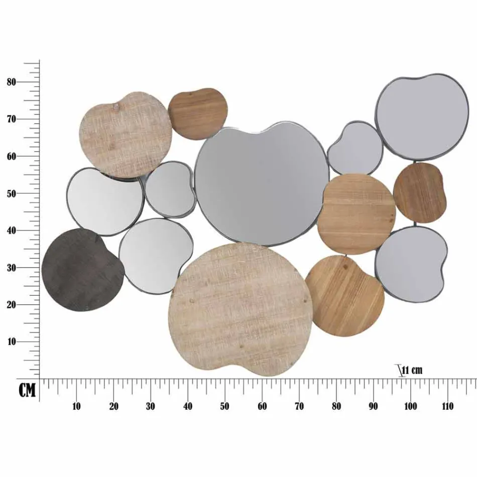 Wandspiegel im modernen Design aus Holz und Eisen - Ortensio Viadurini