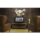 Wandspiegel im modernen Design aus Holz und Eisen - Ortensio Viadurini