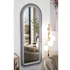 Samtbezogener MDF-Wandspiegel mit gewölbter Oberseite - Jessica Viadurini