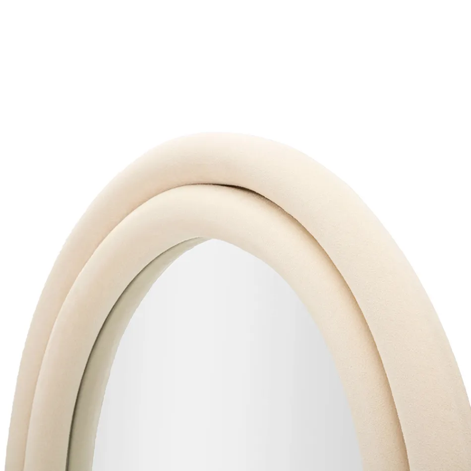 Samtbezogener MDF-Wandspiegel mit gewölbter Oberseite - Jessica Viadurini