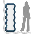 Wandspiegel aus MDF mit Samtbezug und Wellenlinien - Sheldon Viadurini