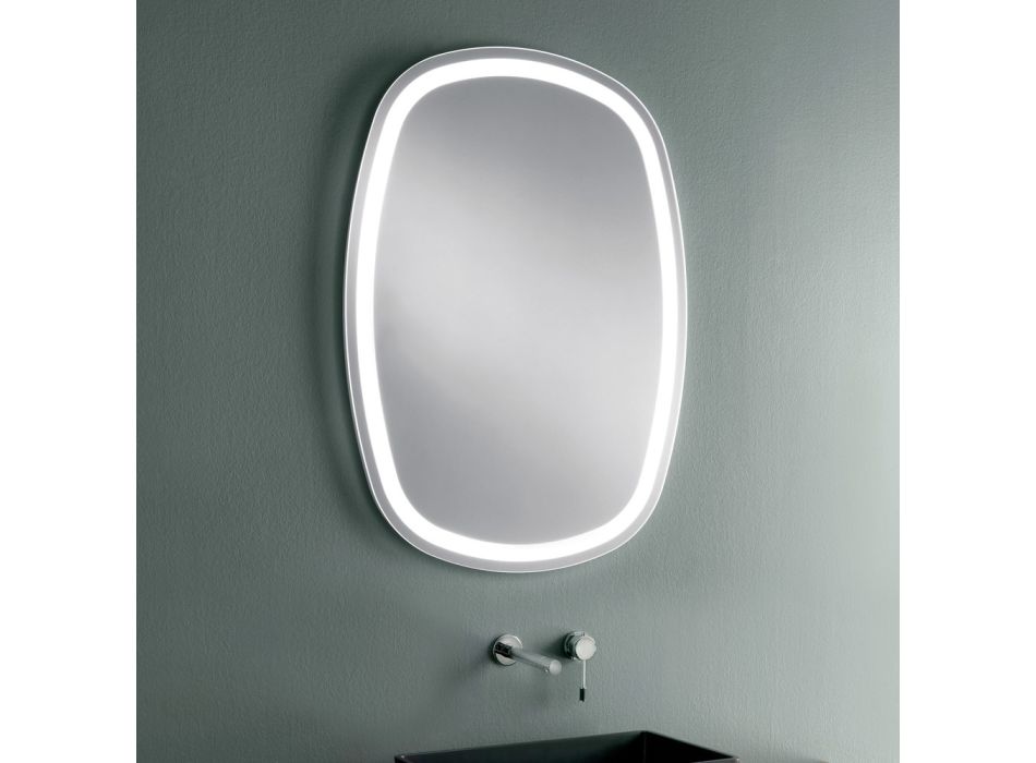 Wandspiegel für Badezimmer mit integrierter 4000K LED Made in Italy - Scrullo Viadurini