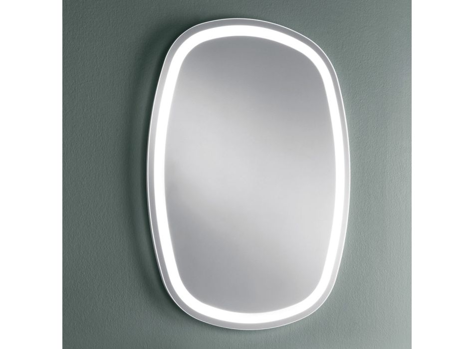 Wandspiegel für Badezimmer mit integrierter 4000K LED Made in Italy - Scrullo Viadurini