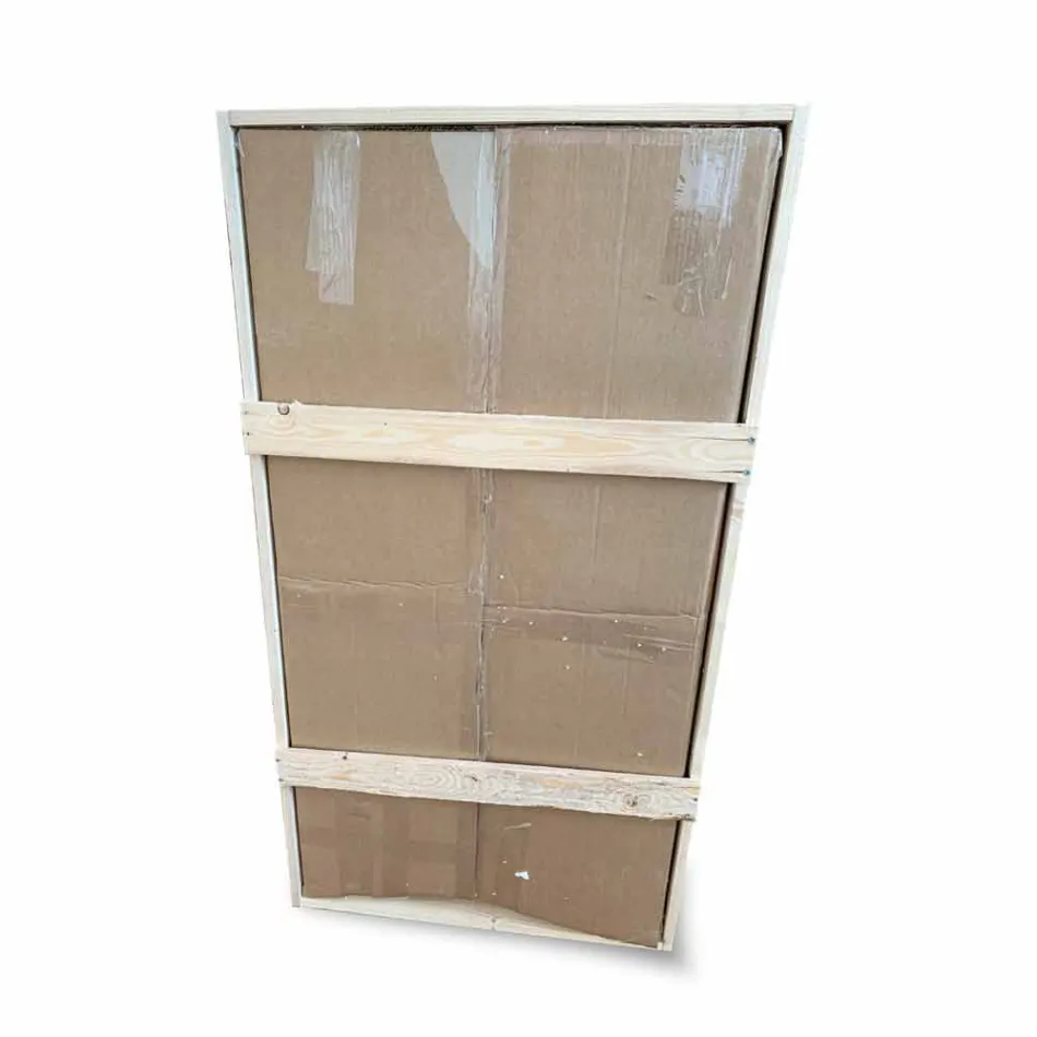 Quadratischer Wandspiegel mit LED aus Satinglas Made in Italy - Mirro Viadurini