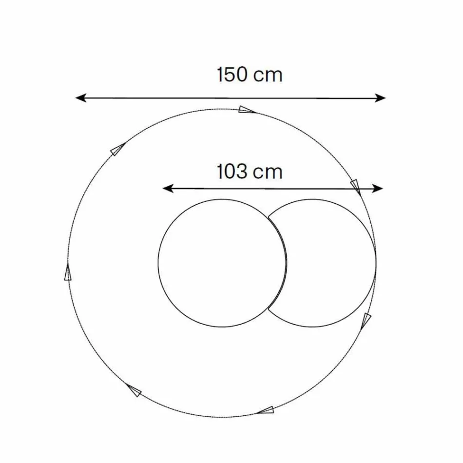 Runder Wandspiegel mit um 360 ° drehbarem Satelliten Made in Italy - Shaki Viadurini