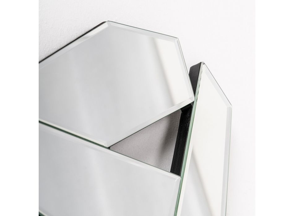 110 cm geformter Wandspiegel aus Glas mit modernem Rahmen - Nirdo Viadurini