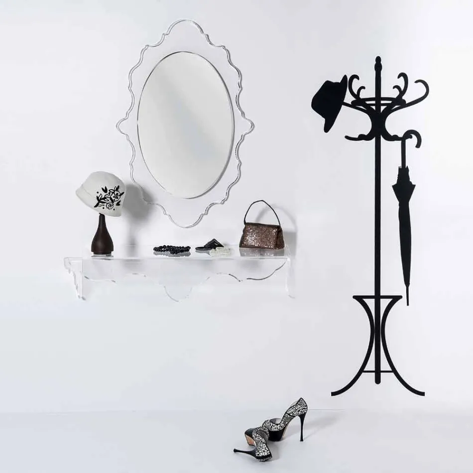 Joy transparenter Design-Wandspiegel, made in Italy Viadurini