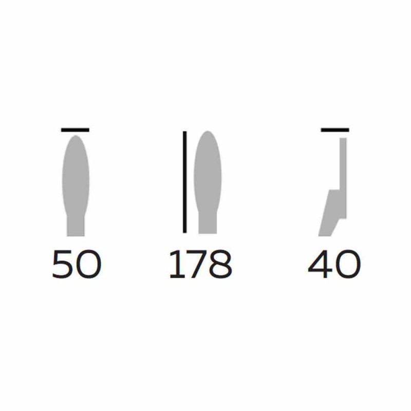 Ovaler Spiegel mit Metall- und Eschenbasis Hergestellt in Italien