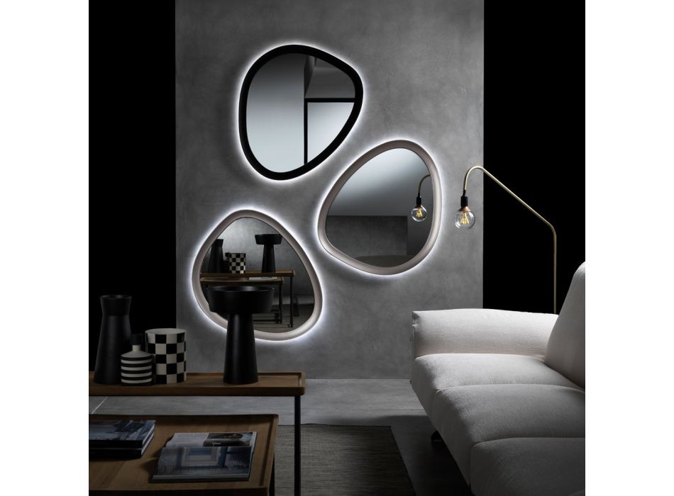 Unregelmäßig geformter Spiegel mit Hintergrundbeleuchtung, hergestellt in Italien – Ride Viadurini