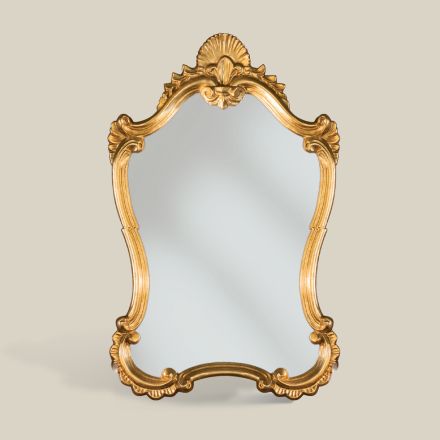 Klassischer Blattgoldspiegel mit geformtem Rahmen Made in Italy - Precious Viadurini