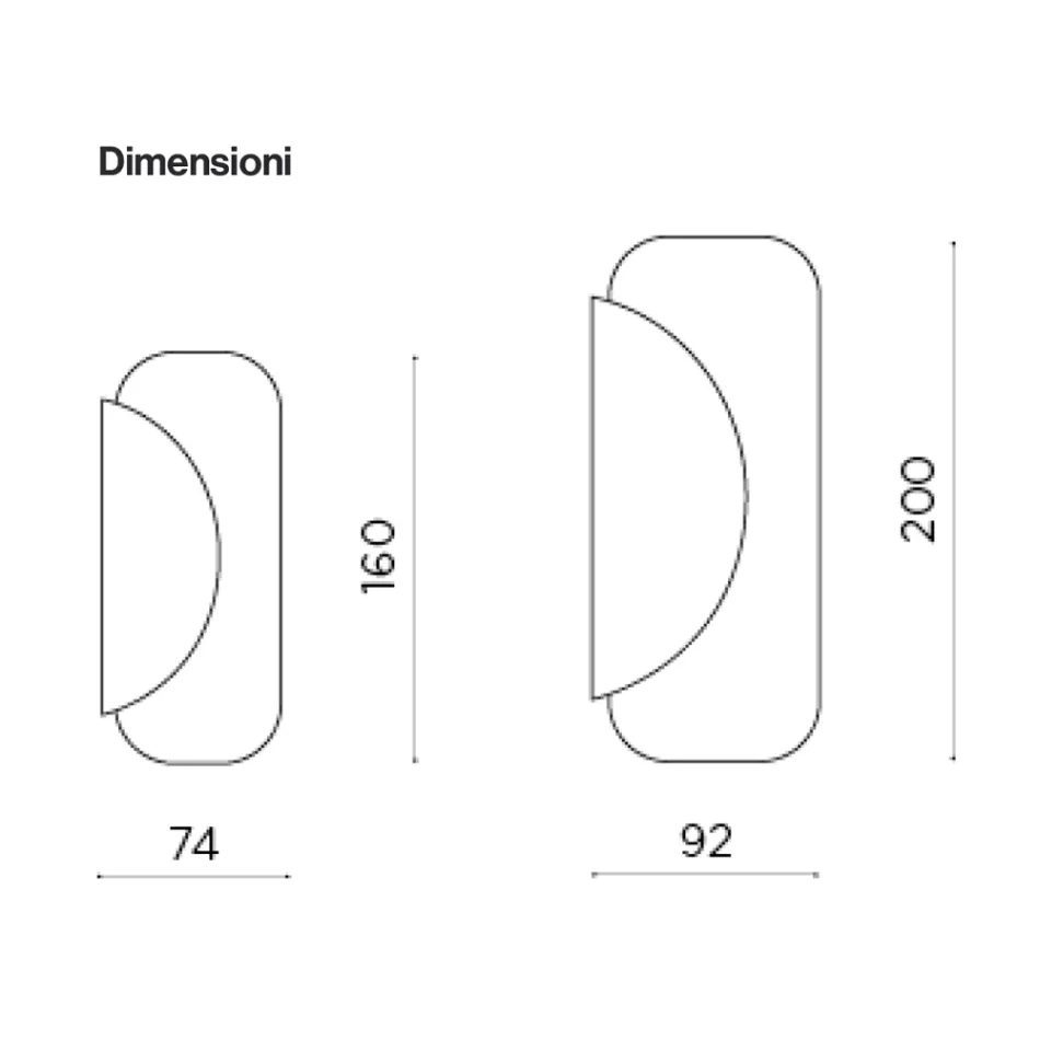 Spiegel aus zwei überlappenden, geformten Platten, hergestellt in Italien – Adelaide Viadurini