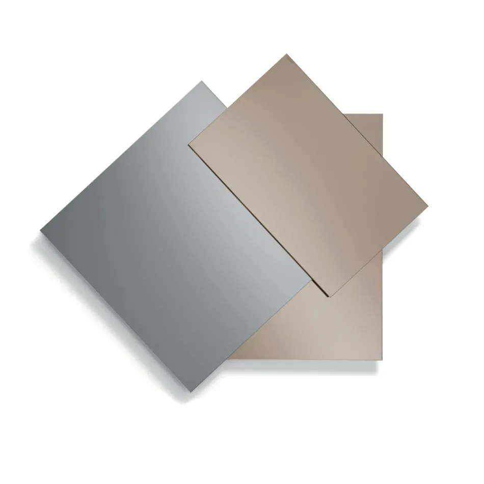 Spiegel aus 3 überlappenden Platten, 2 Bronze und 1 Rauchglas - Armida Viadurini