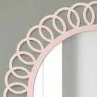 Großer Wandspiegel aus dekorativem und modernem Design in Pink Wood - Crown Viadurini