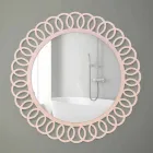 Großer Wandspiegel aus dekorativem und modernem Design in Pink Wood - Crown Viadurini