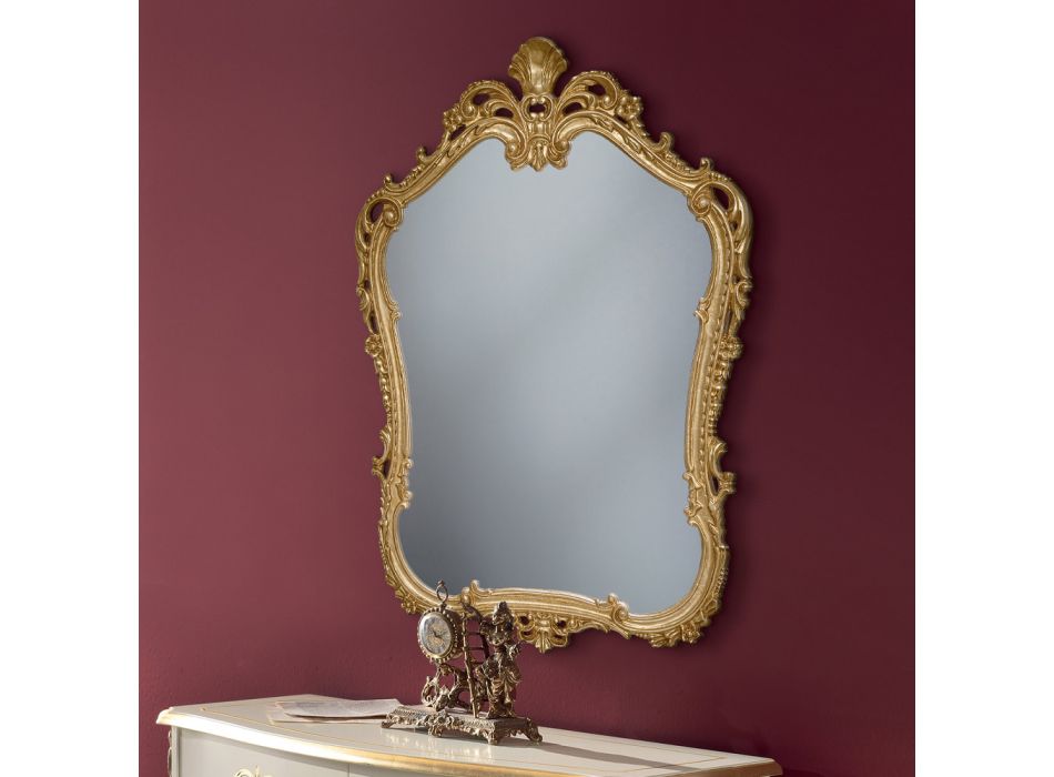 Holzspiegel mit geformtem perforiertem Rahmen Made in Italy – Amazon Viadurini