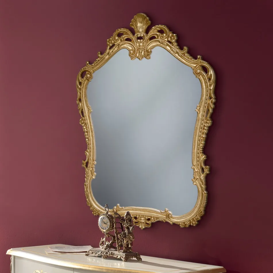 Holzspiegel mit geformtem perforiertem Rahmen Made in Italy – Amazon Viadurini