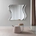 Modularer Spiegel mit Einsatz aus verschmolzenem Glas, hergestellt in Italien - Sorya Viadurini