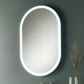 Ovaler Spiegel mit Metallrahmen und Lichtern, hergestellt in Italien – Mozart