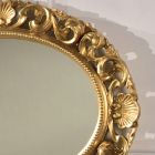 Ovaler Spiegel mit perforiertem Holzrahmen aus Blattgold Made in Italy - Florence Viadurini