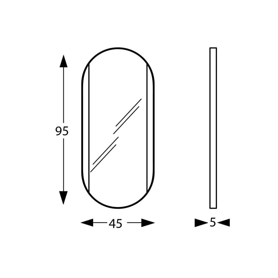 Ovaler Badezimmerspiegel mit Seitenlichtern, hergestellt in Italien – Albert Viadurini