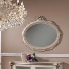 Ovaler Spiegel im klassischen Stil aus weißem Holz Made in Italy - Florenz Viadurini