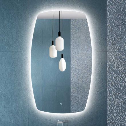 Perimeter-Spiegel mit LED-Hintergrundbeleuchtung, Made in Italy - Sleep Viadurini