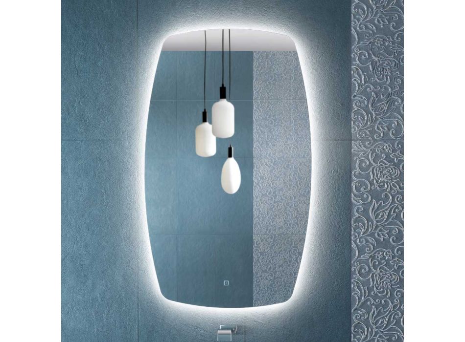 Perimeter-Spiegel mit LED-Hintergrundbeleuchtung, Made in Italy - Sleep Viadurini