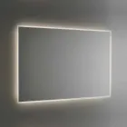 Von hinten beleuchteter Badezimmerspiegel mit sandgestrahltem Rahmen Made in Italy - Floriana Viadurini