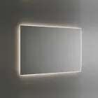 Von hinten beleuchteter Badezimmerspiegel mit sandgestrahltem Rahmen Made in Italy - Floriana Viadurini