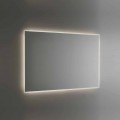 Von hinten beleuchteter Badezimmerspiegel mit sandgestrahltem Rahmen Made in Italy - Floriana