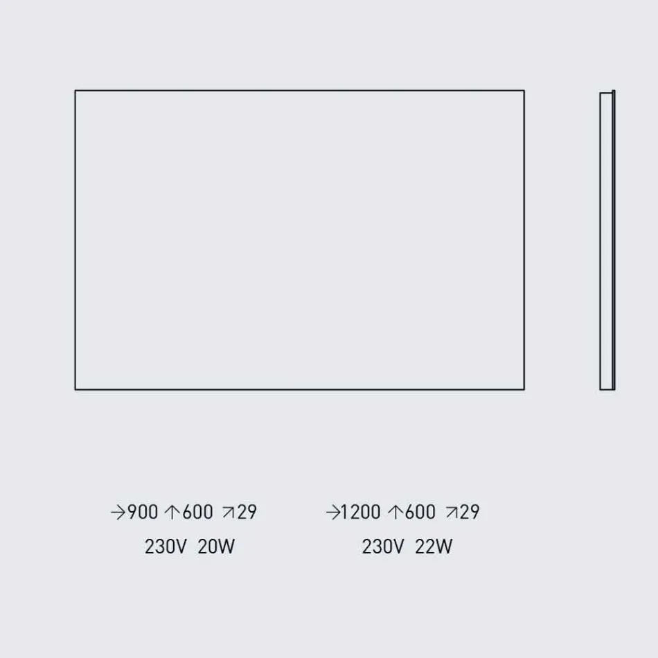 Hintergrundbeleuchteter Wandspiegel mit Stahlrahmen Made in Italy - Tundra Viadurini