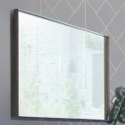 Rechteckiger Wandspiegel mit Bronze-, Schwarz-, Platin- oder Kupferrahmen - Renga Viadurini