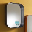 Abgerundeter rechteckiger Spiegel, Metallrahmen Made in Italy - Alexandra Viadurini