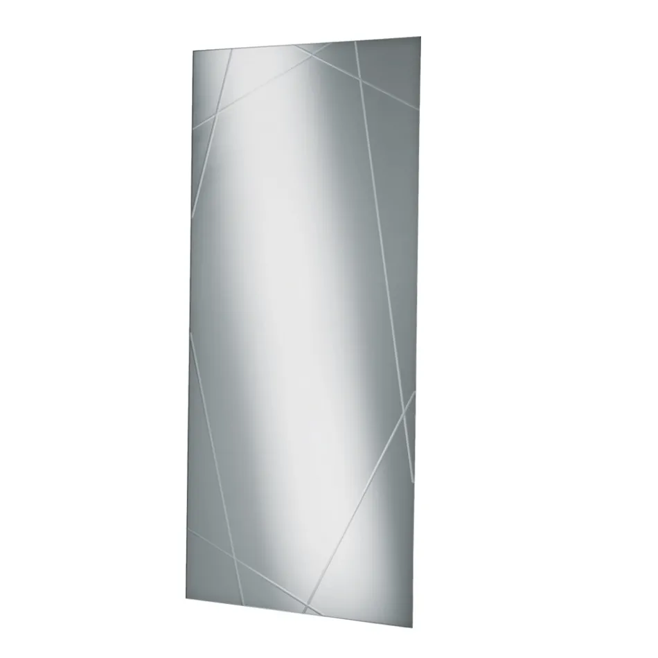 Rechteckiger Spiegel mit Lasergravuren, hergestellt in Italien - Alberta Viadurini