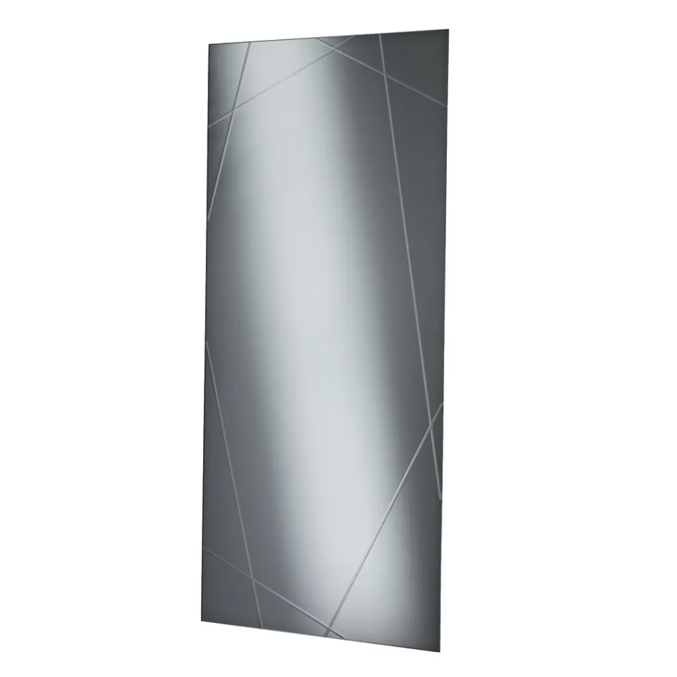Rechteckiger Spiegel mit Lasergravuren, hergestellt in Italien - Alberta Viadurini