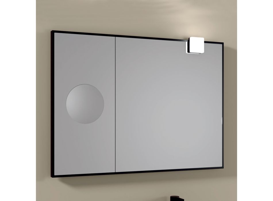 Rechteckiger Holzspiegel und Vergrößerungsspiegel, hergestellt in Italien – Curie Viadurini