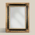 Rechteckiger Spiegel aus Gold und schwarzem Blattholz Made in Italy - Sophie
